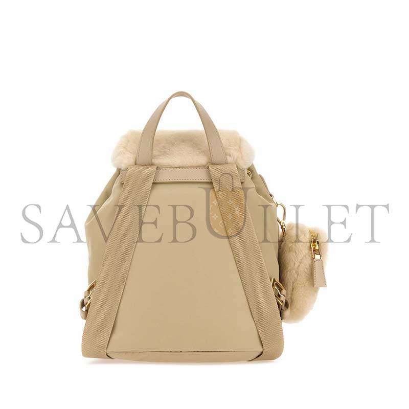 Pra*a re-nylon shearling backpack 1bz074 (25*20.5*11.5cm)